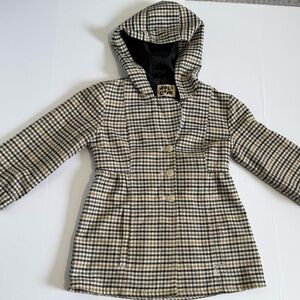 Volcom Plaid Women’s peacoat Hooded Jacket XS